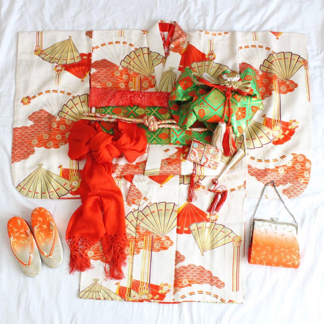 七五三 5歳〜7歳 女の子 子供 着物 つくり帯 セット