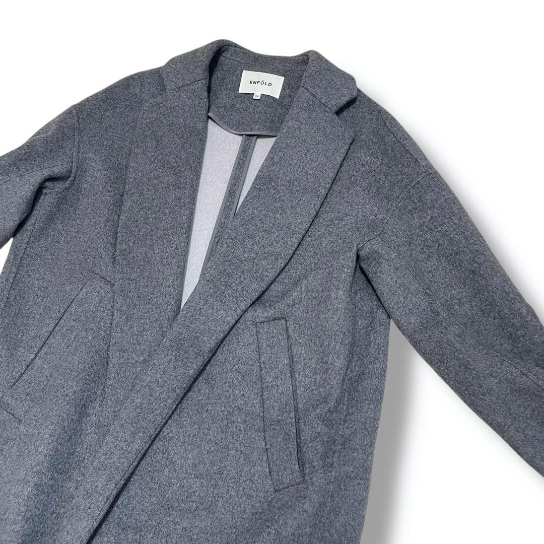 エンフォルド ENFOLD トップリバーチェスターコート ロング 36 S相当