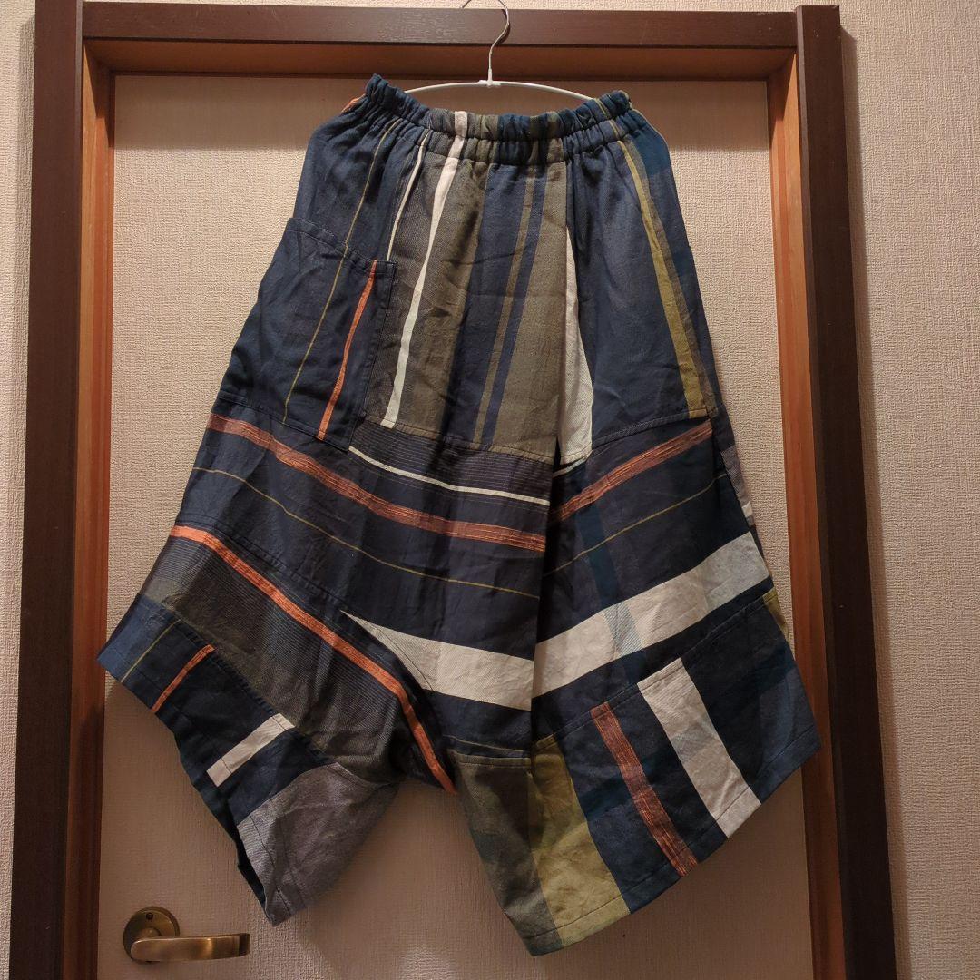 ストライプ柄サルエルパンツ