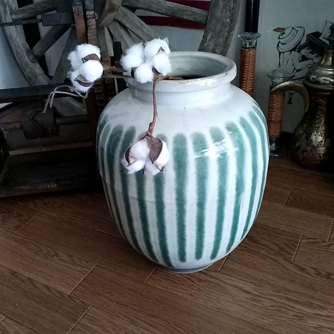 明治〜江戸期辺りの古信楽焼壺/すだれ茶壺