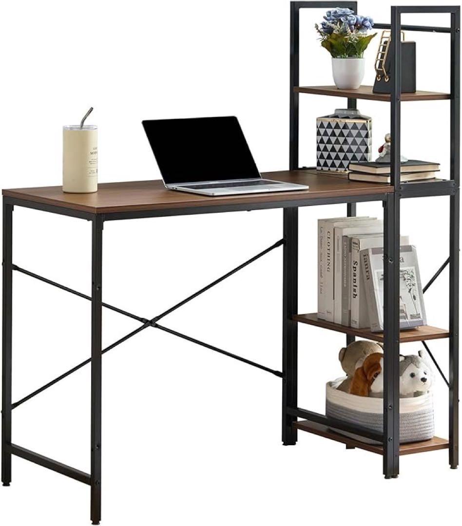 1品限り❤️パソコンデスク ラック付き 幅112cm 木目調 ゲーミングデスク