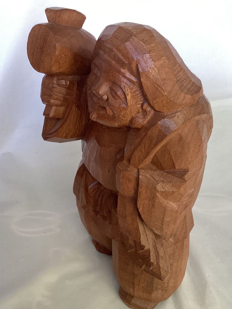 讃岐一刀彫　彫刻家　近藤宏・作　大黒天　縁起物　商売繁盛　木箱付　木製 福の神