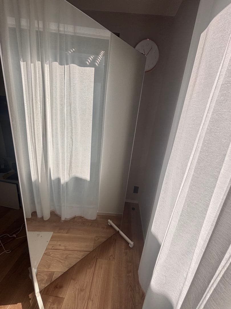 姿見鏡 全身鏡 移動式鏡 細枠 86幅 180高 大型ミラー