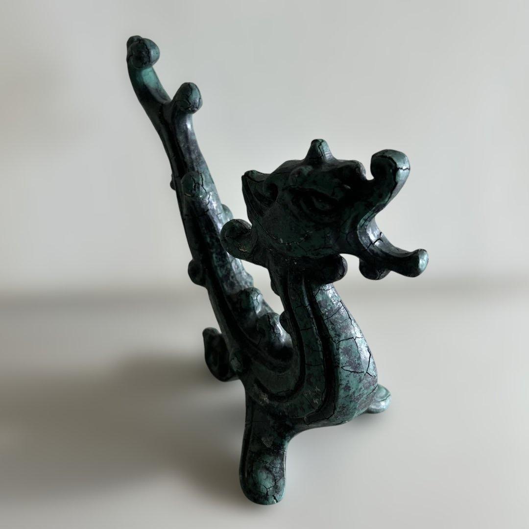 中国 古美術 鋳物 金属工芸 華龍 置物 龍置物 竜置物