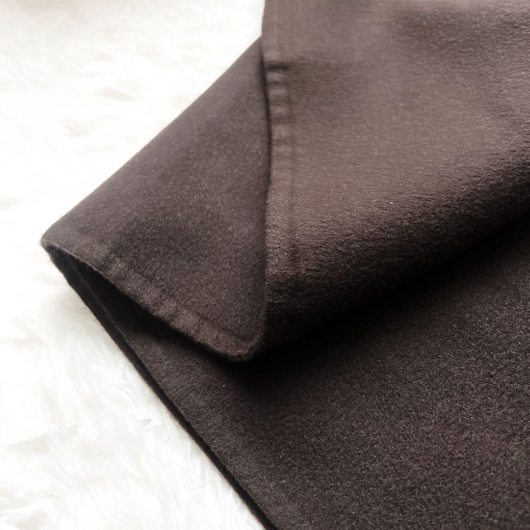 美品　HERMES エルメス　ダブルフェイス　カシミヤ スカート　ブラウン