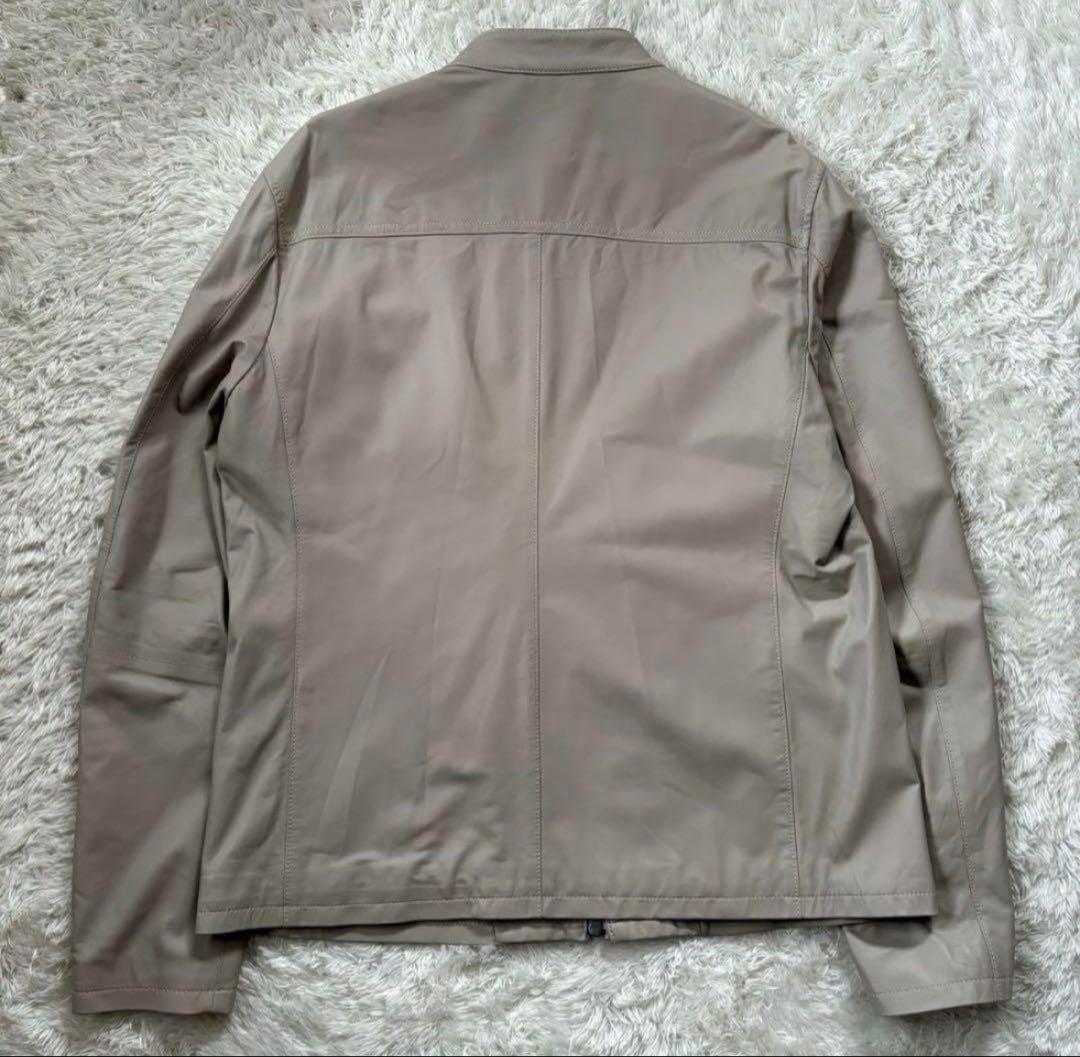新品　ジョゼフオム　ライトラムナッパレザー　ライダースジャケット　ベージュ　52