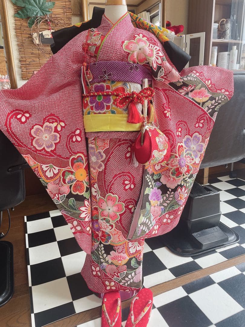 七五三7歳様総絞り柄豪華お着物フルセット