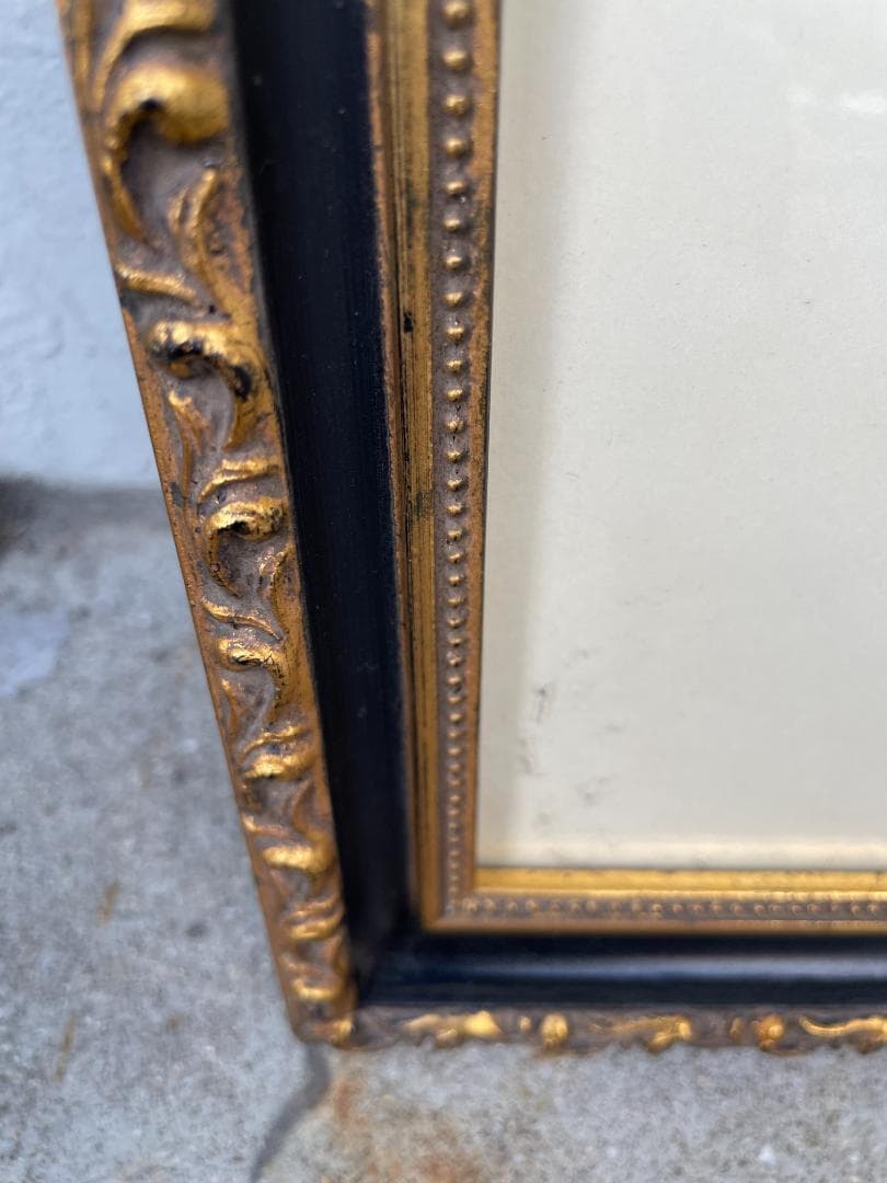 大型 額縁 フレーム アンティーク ゴールド マット付 高級 ヴィンテージ 美品