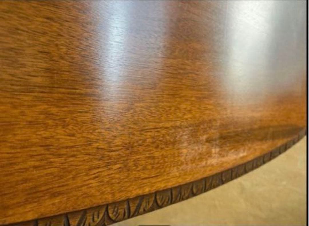 【匿名配送】猫足 楕円形★センターテーブル★彫 テーブル★アンティーク