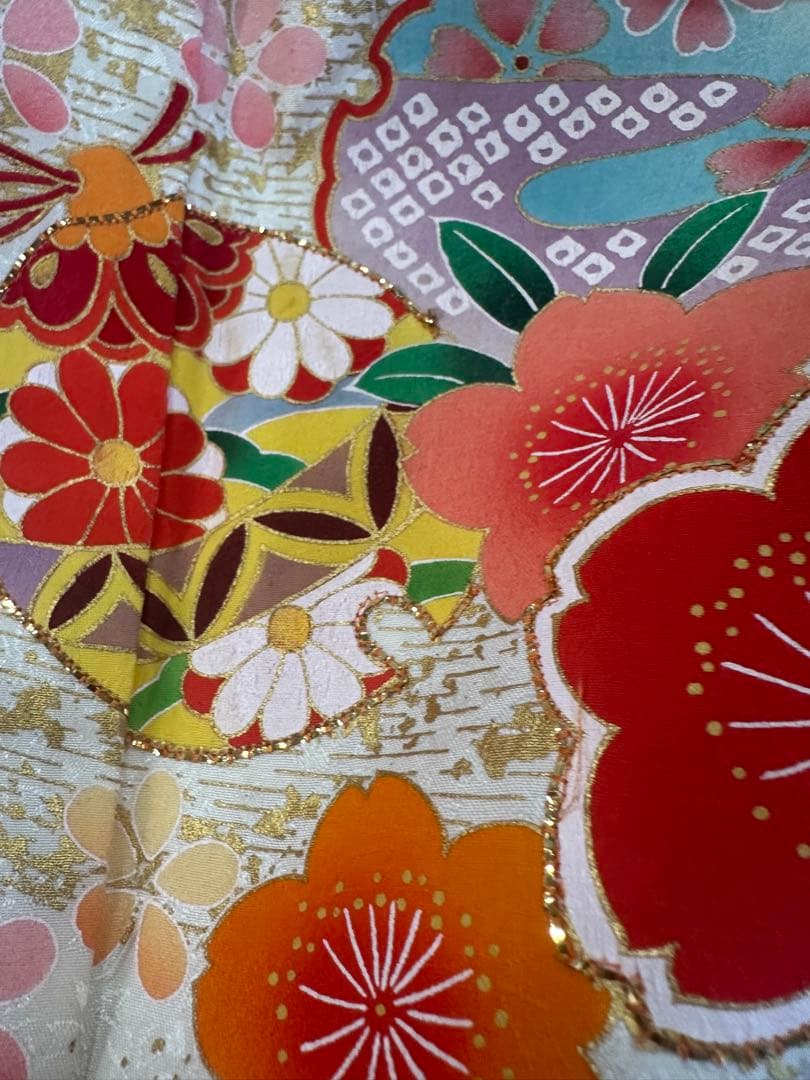 正絹　絞り　高級着物セット　7歳