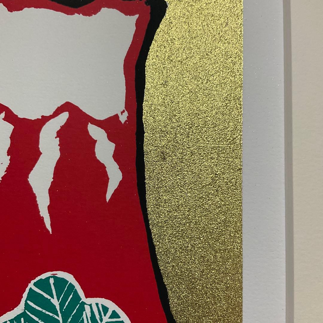 絵画・額縁・版画・安川眞慈・赤富士・シルクスクリーン・美術品・インテリア・雑貨