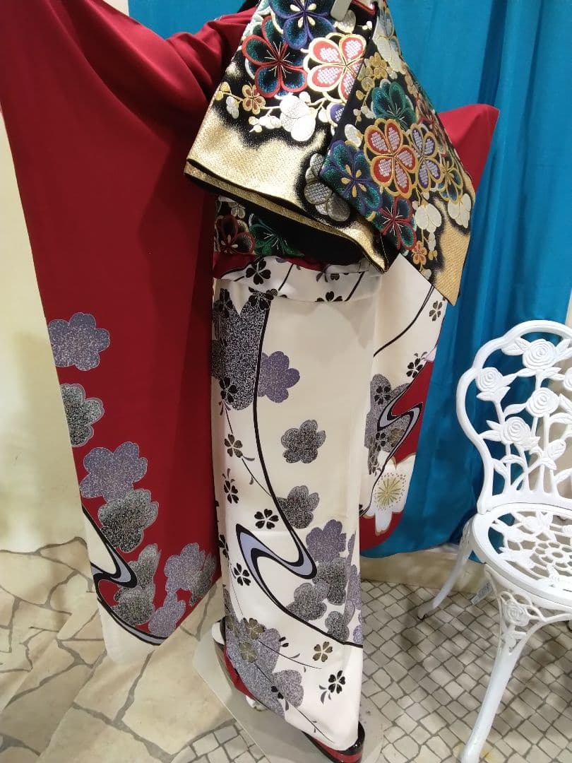 【専用】振袖フルセット、正絹振袖、半襟重ね衿、帯揚げ帯締め、西陣袋帯、長襦袢、H