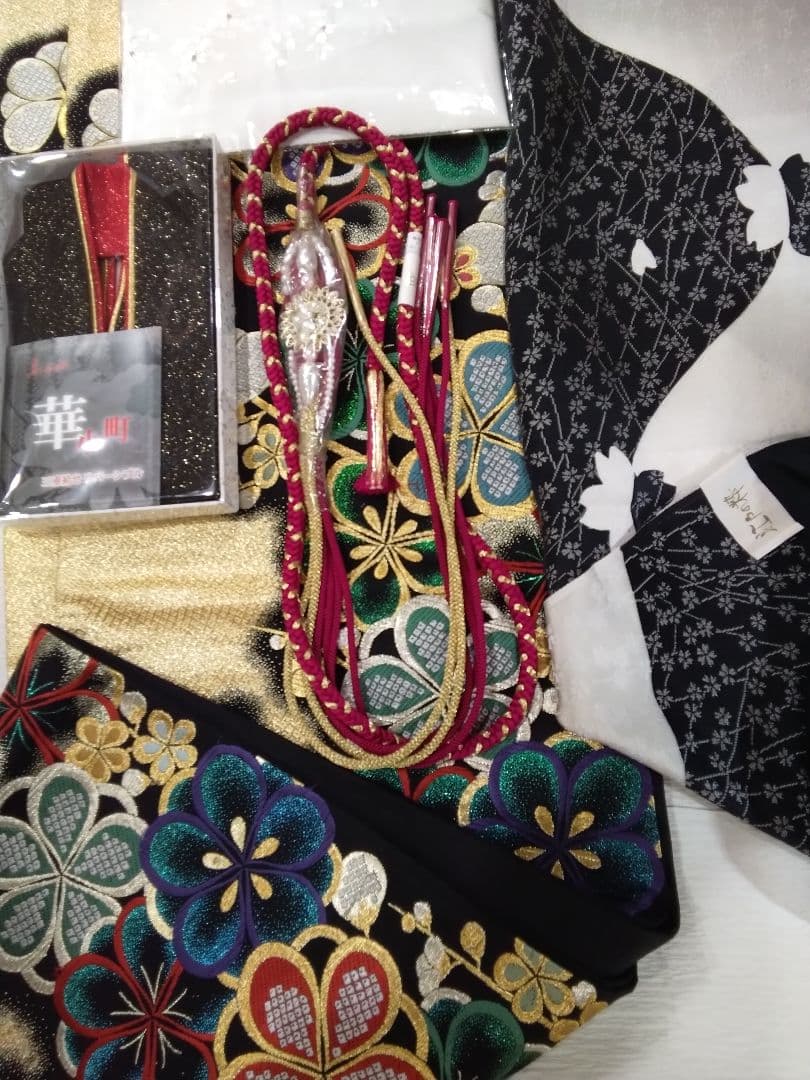 【専用】振袖フルセット、正絹振袖、半襟重ね衿、帯揚げ帯締め、西陣袋帯、長襦袢、H