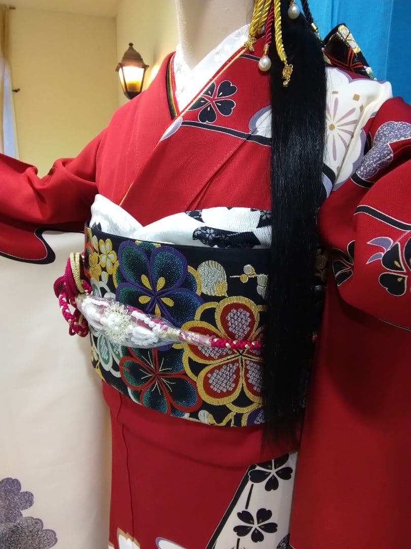 【専用】振袖フルセット、正絹振袖、半襟重ね衿、帯揚げ帯締め、西陣袋帯、長襦袢、H