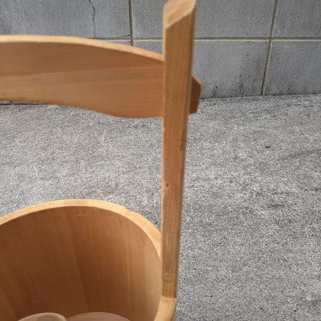 木製水屋道具　手桶　竹製ひしゃく　墓参り用桶　手桶セット　木製手桶　お墓参り