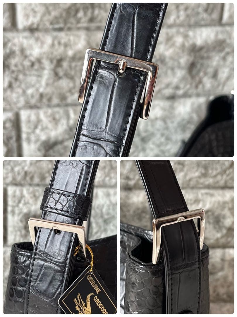 【新品未使用】TOKYO YK製　クロコダイル　ワンショルダーバッグ　JRA認定