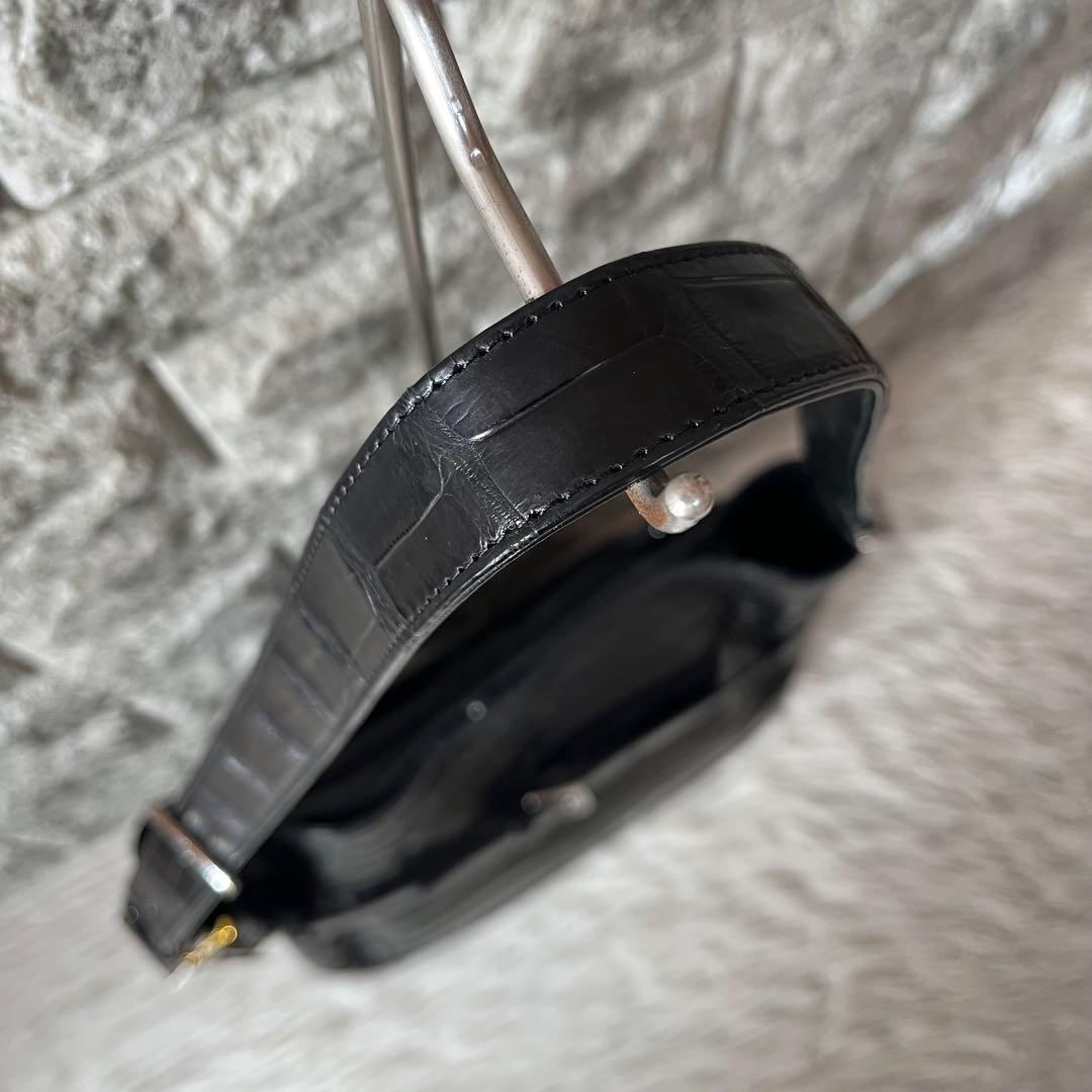 【新品未使用】TOKYO YK製　クロコダイル　ワンショルダーバッグ　JRA認定