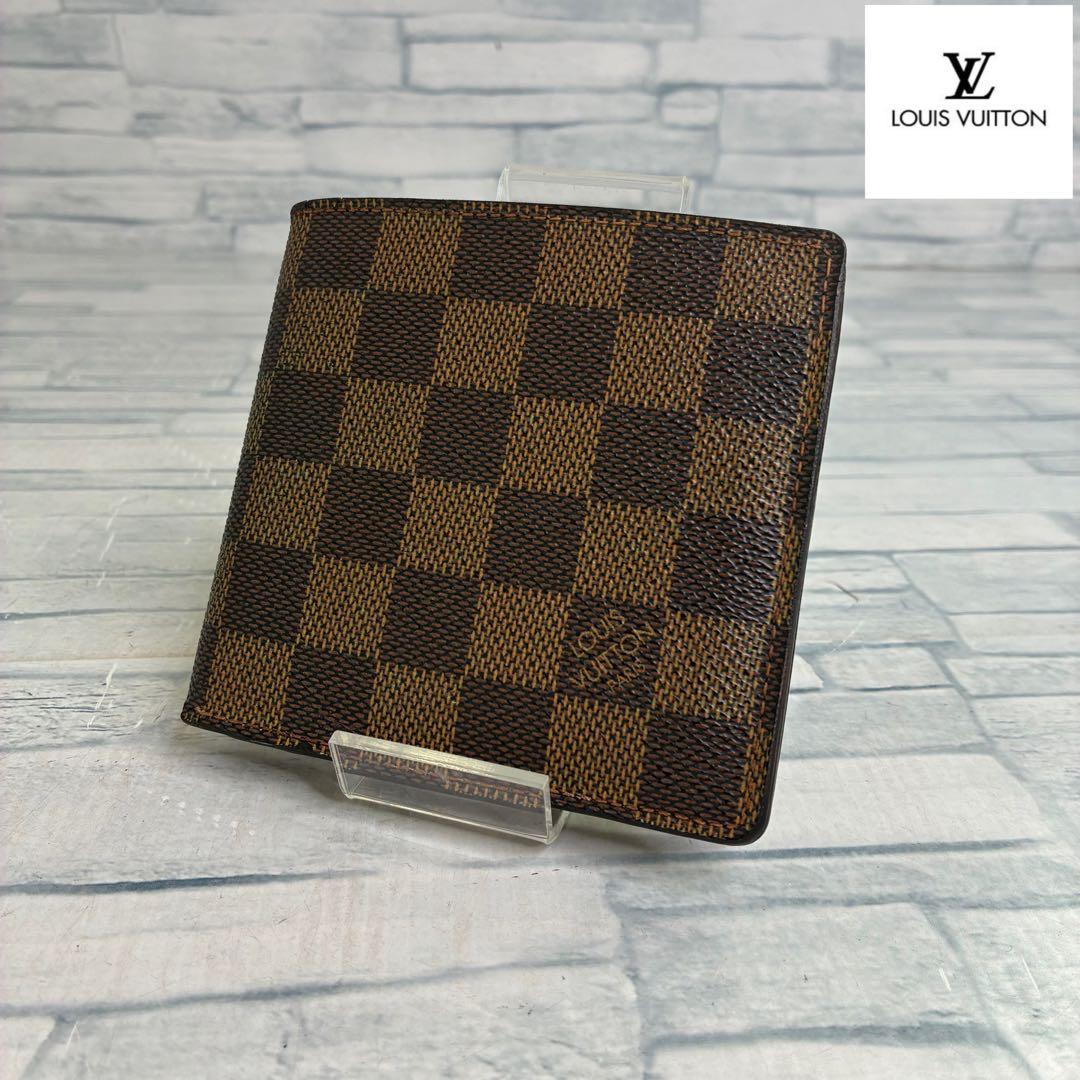極美品　55LOUIS VUITTON ルイヴィトン ダミエ 二つ折り財布 g4
