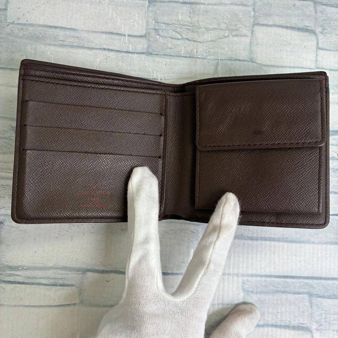 極美品　55LOUIS VUITTON ルイヴィトン ダミエ 二つ折り財布 g4
