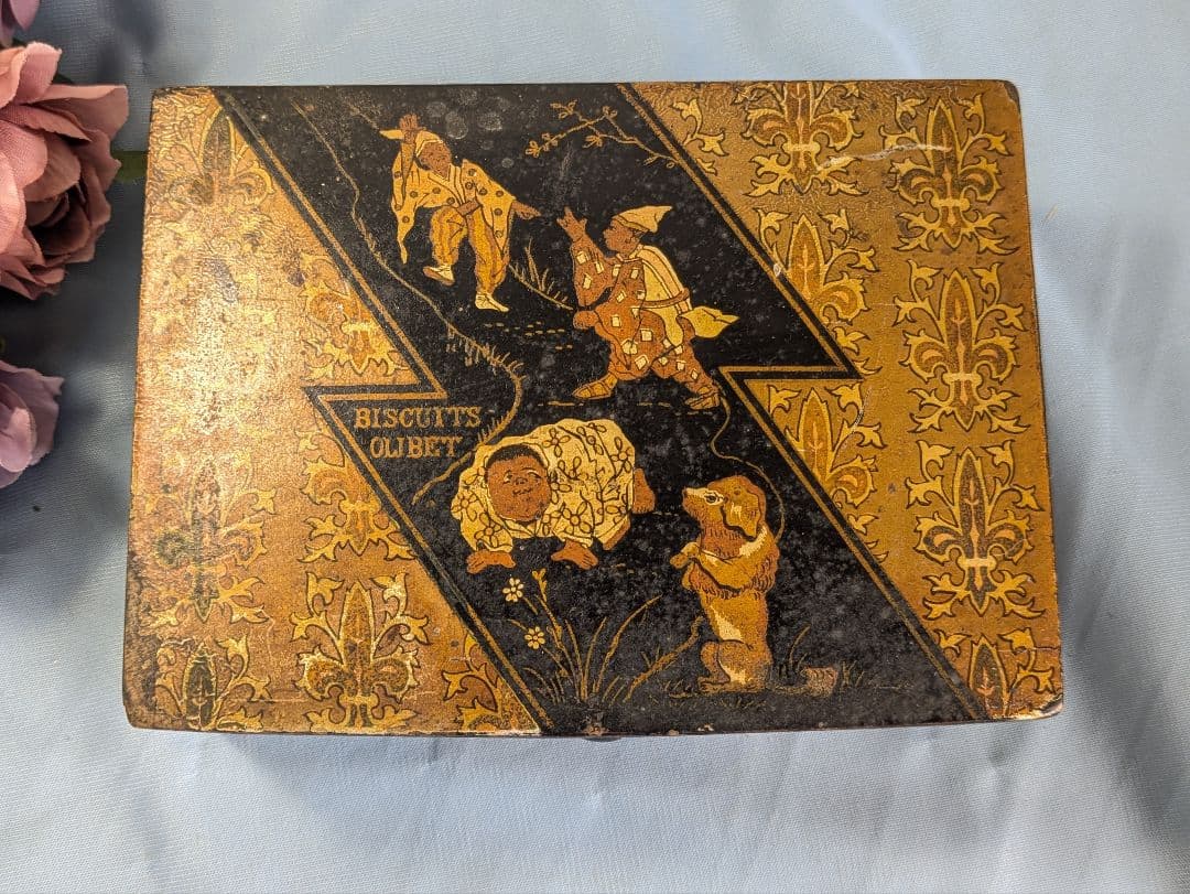 フランス アンティーク パピエマシェ 小物入れ OLIBET ノベルティ