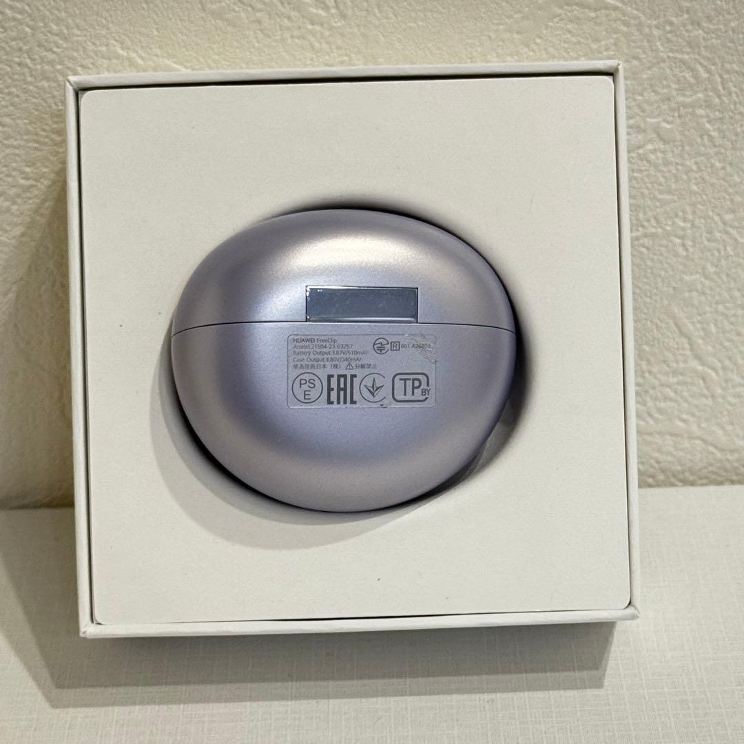 美品 Huawei Free Clip ワイヤレスイヤホン パープル