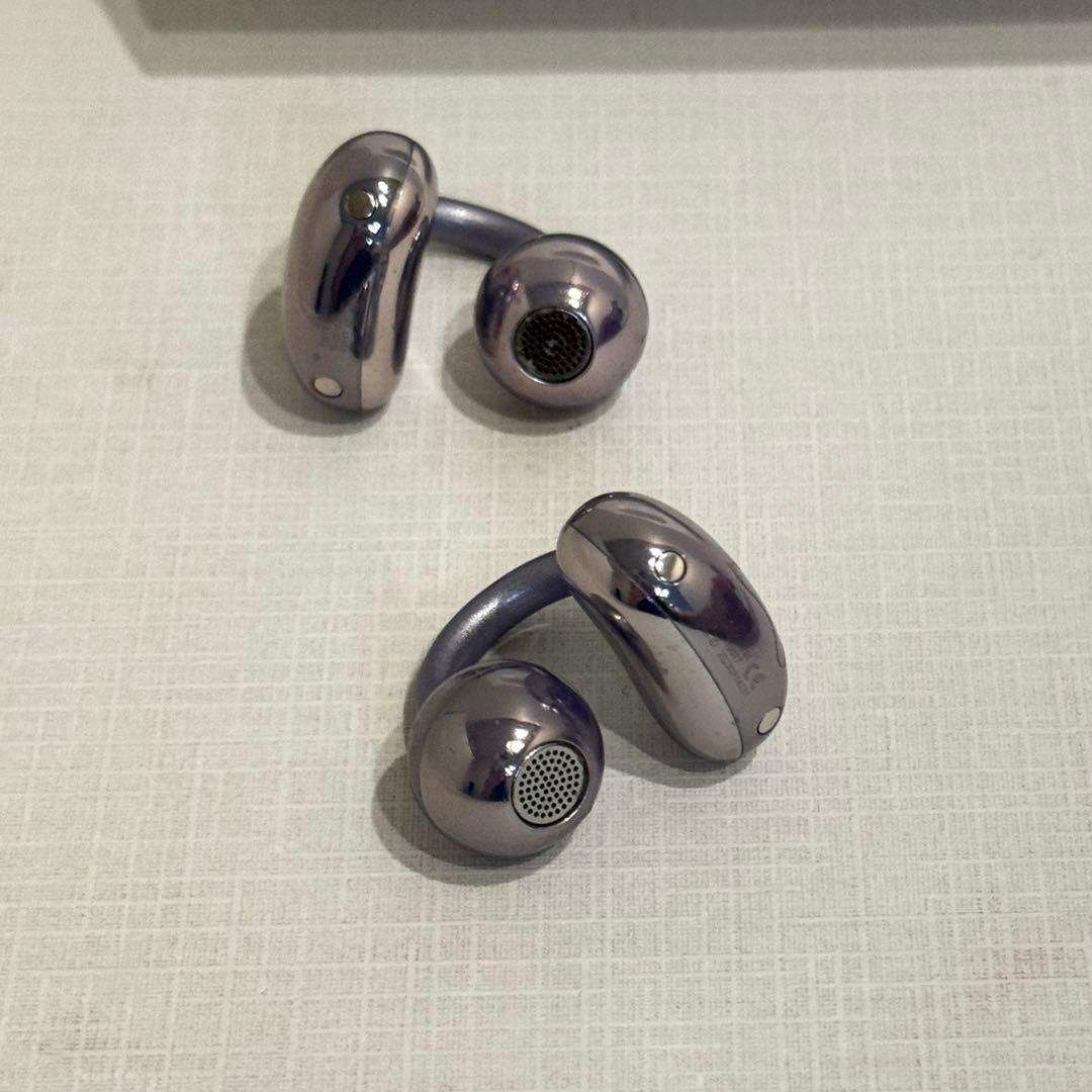 美品 Huawei Free Clip ワイヤレスイヤホン パープル