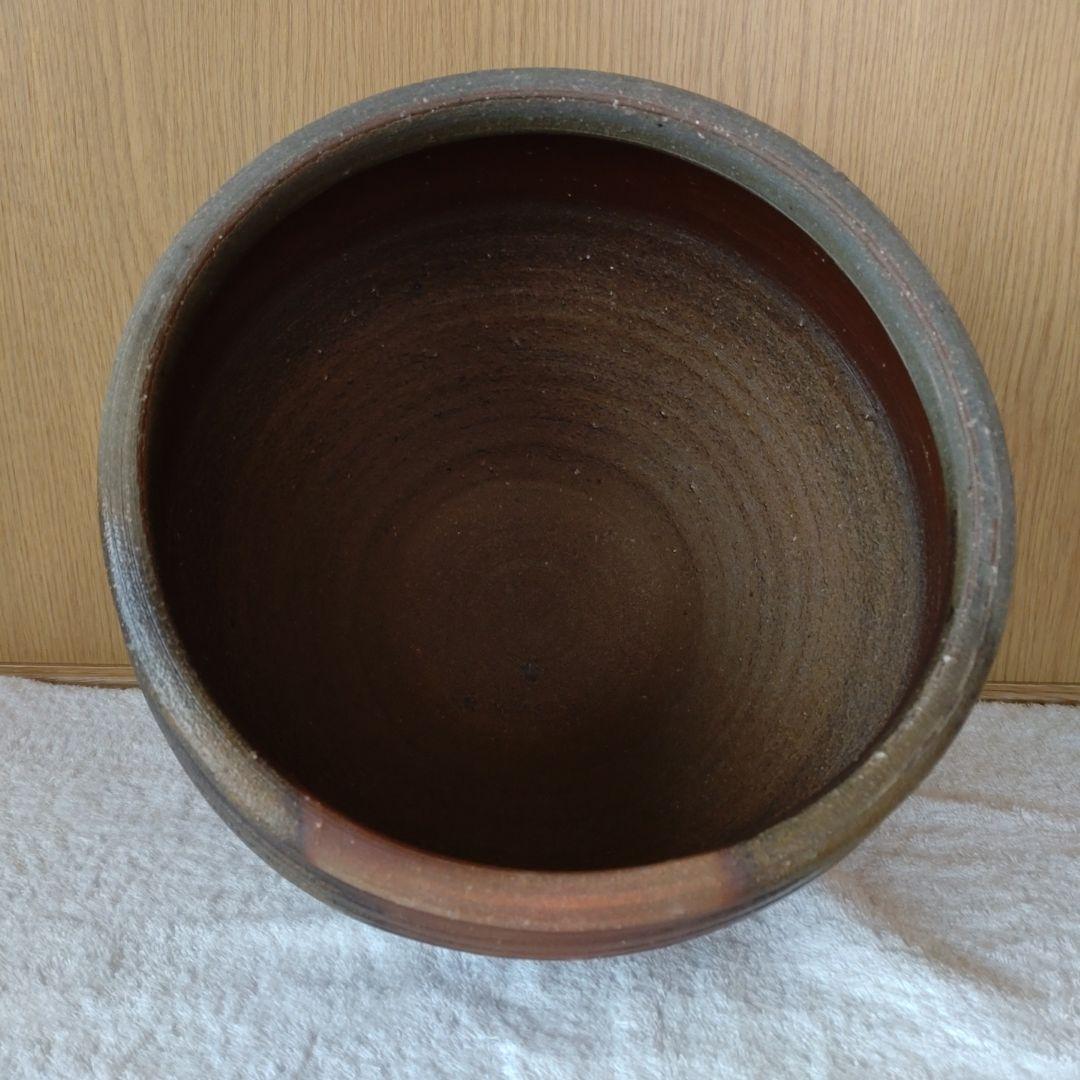 水瓶　備前焼　伊勢﨑競　無傷　無箱　割蓋付