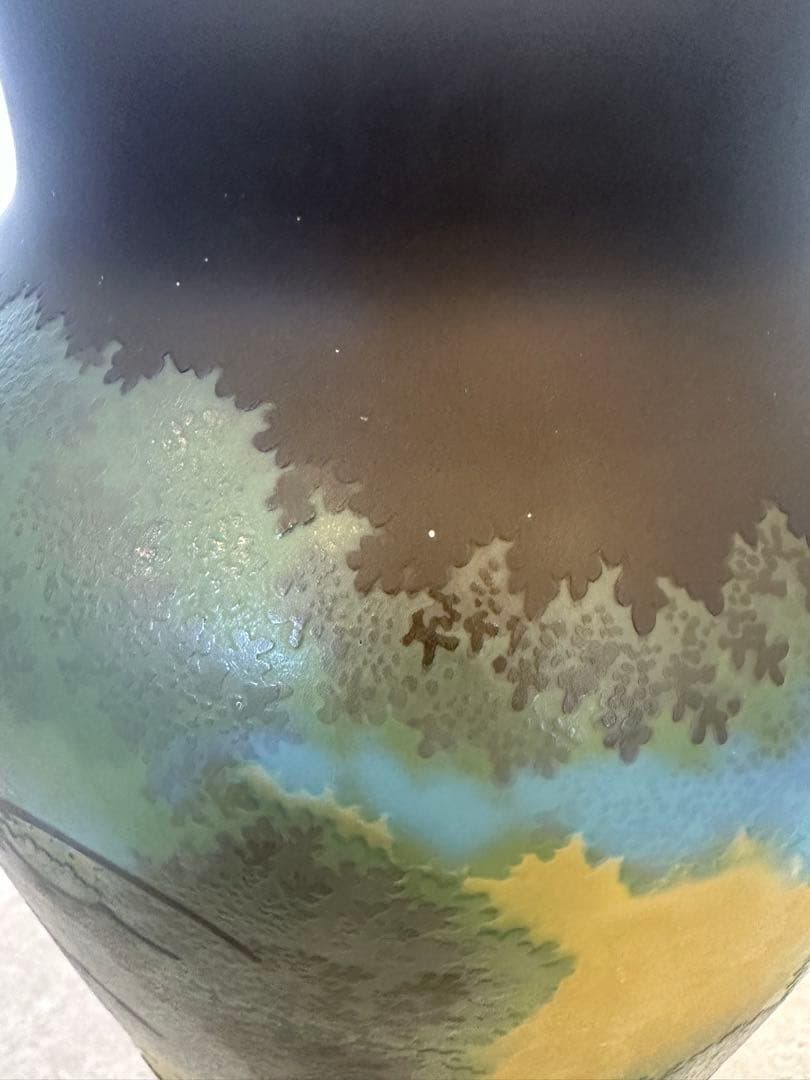 ルーマニア　チップガレ工房　TIP Galle 風景文花瓶　エミール　ガレ　箱入