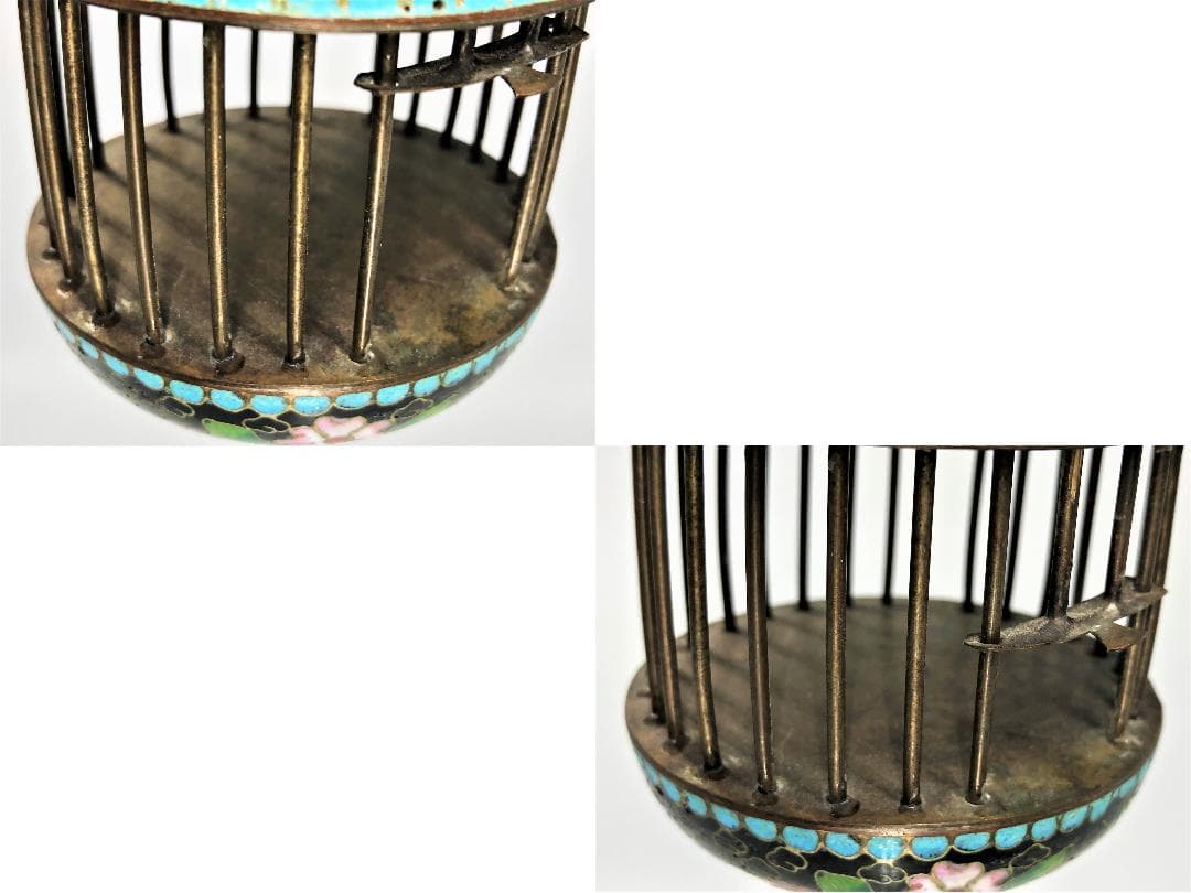 【 七宝虫籠 】　中華古玩　収蔵品　桐箱付き