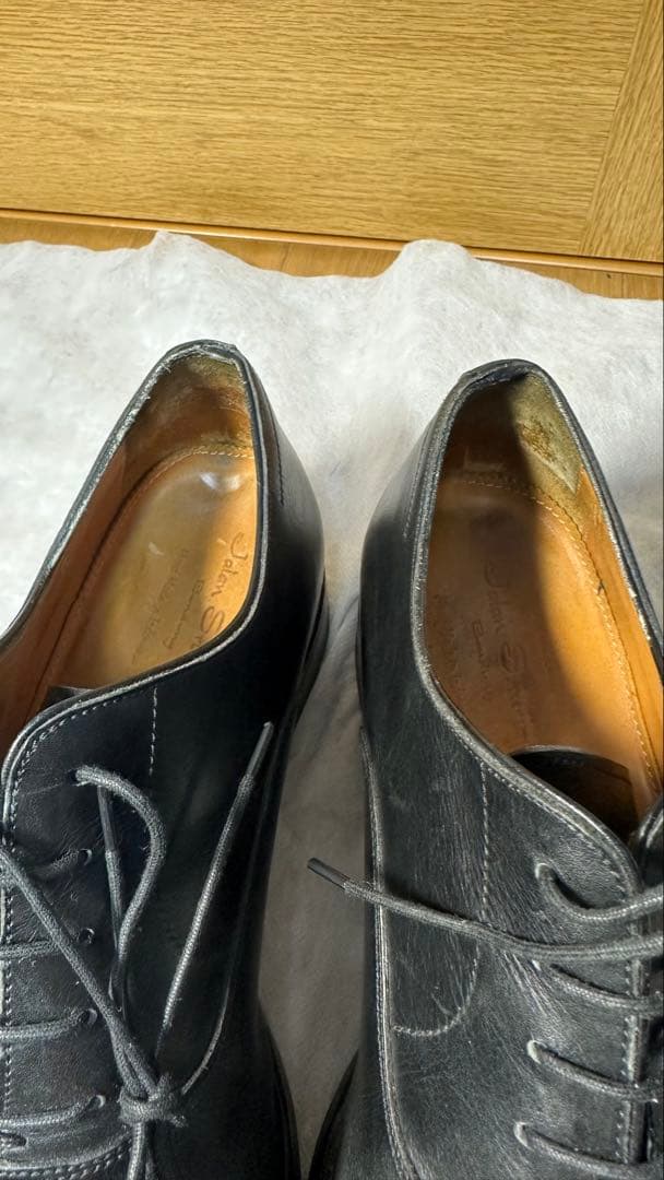 ジャランスリワヤ 内羽根ストレートチップ 黒UK8