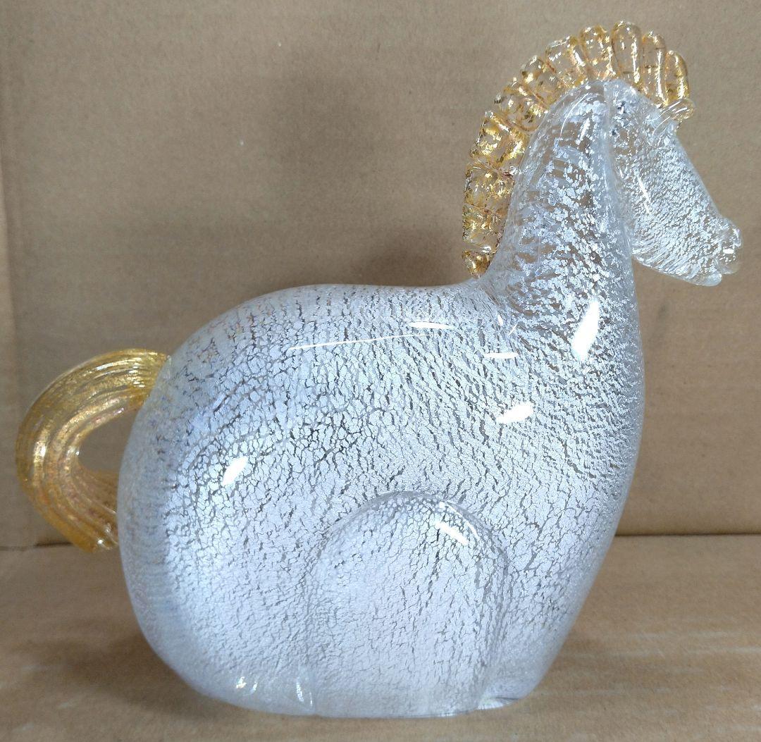 和光 WAKO 干支ガラス置物(馬,午）共箱 美品 金銀彩 クリスタルガラス 栞