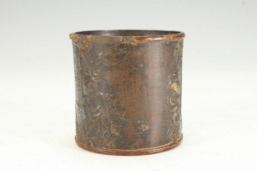 中国美術 古銅 鍍金 唐子 蓋置 旧家蔵出