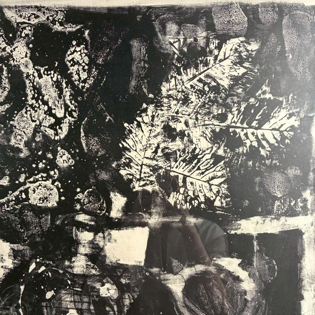 アントニ・クラーベ「枯葉の静物」大作 リトグラフ 直筆サイン入 額縁入 抽象画