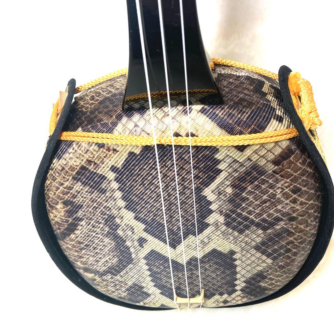 沖縄 三線 特上 人工皮革 蛇柄 ソフトケース 三味線