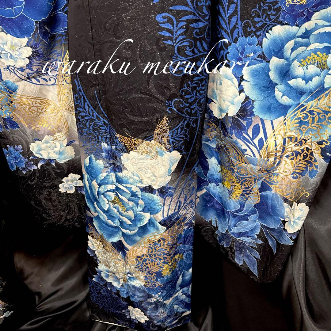 ♦︎御専用ページ♦︎大胆な牡丹と蝶々の紋様振袖♦︎成人式♦︎銀通し♦︎正絹逸品
