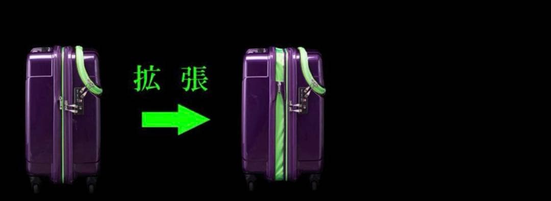 HIDEO WAKAMATSU スーツケース ジッパー 拡張機能付き パープル