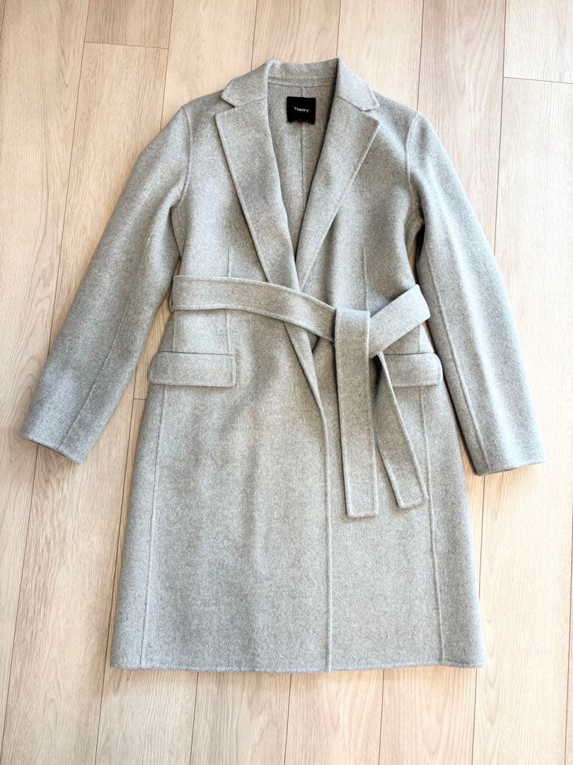 Theory セオリー カシミヤ ロングコート グレー