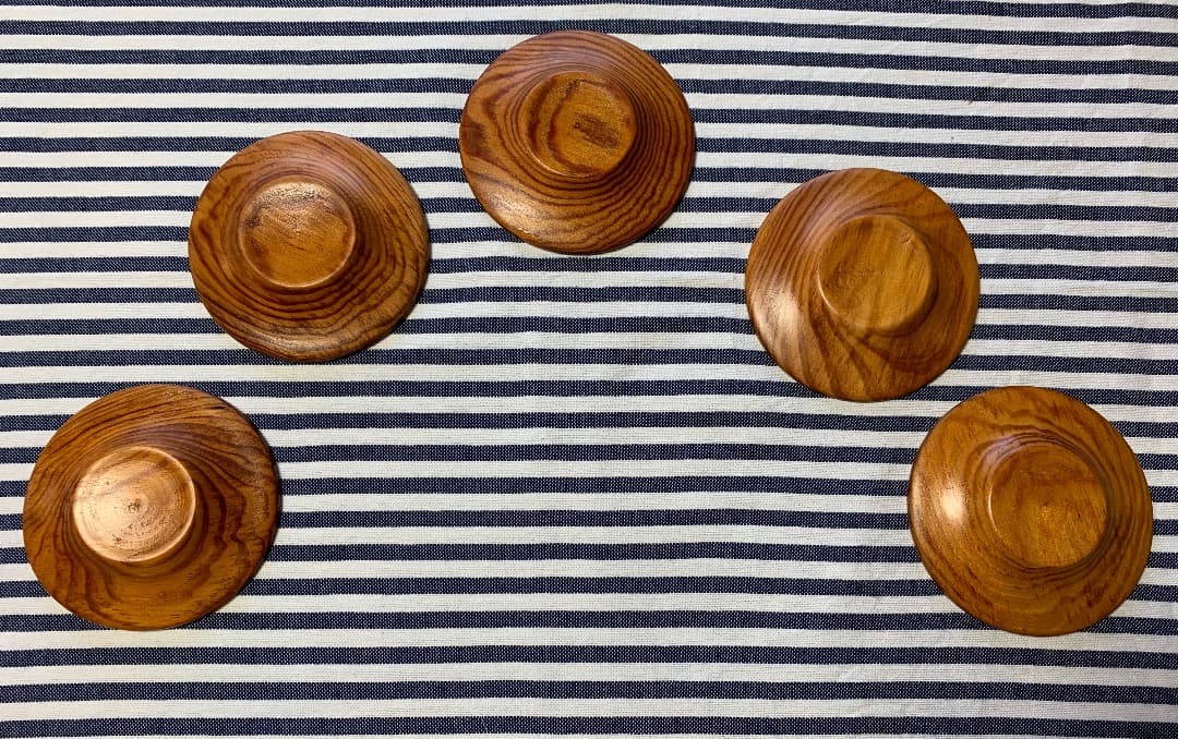 【国産銘木】茶托（５客）