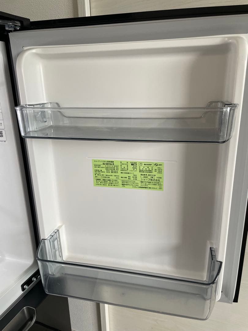 SHARP 冷蔵庫 ブラック　プラズマクラスター 幅49.5cm /152L