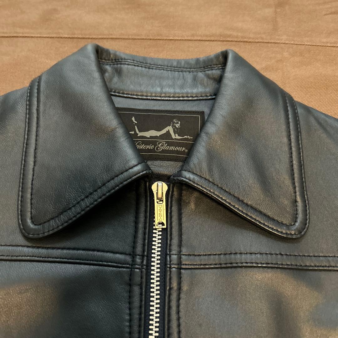 ヒステリックグラマー　ネイビー　シングルライダースジャケット