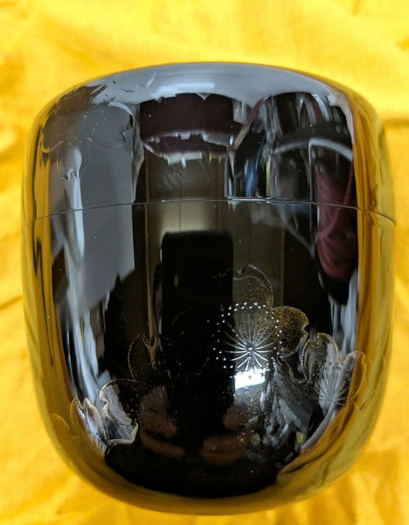 薫和作·夜桜蒔絵·棗·茶道具 木箱付き