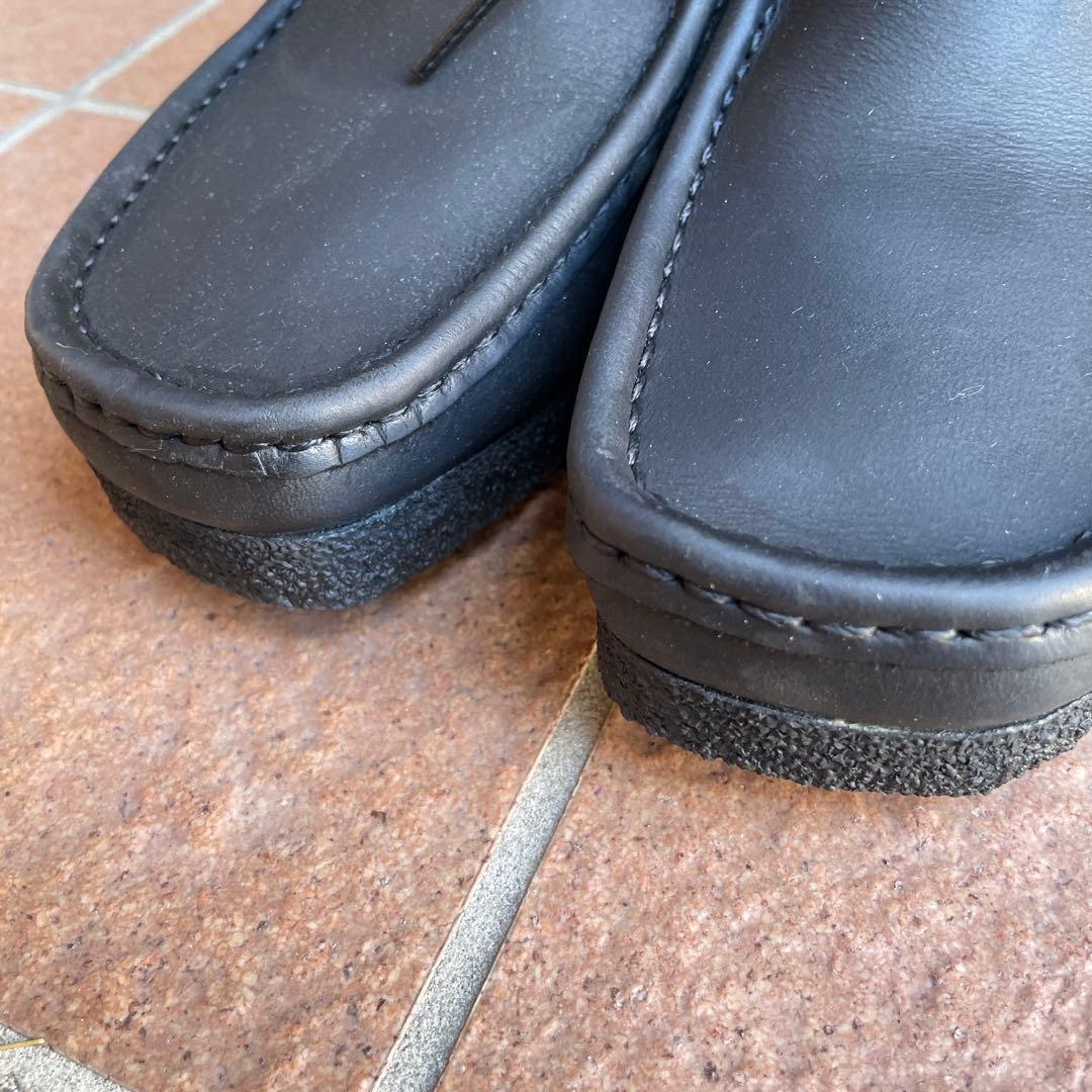クラークス　ワラビー　モカシン　ブラックレザー