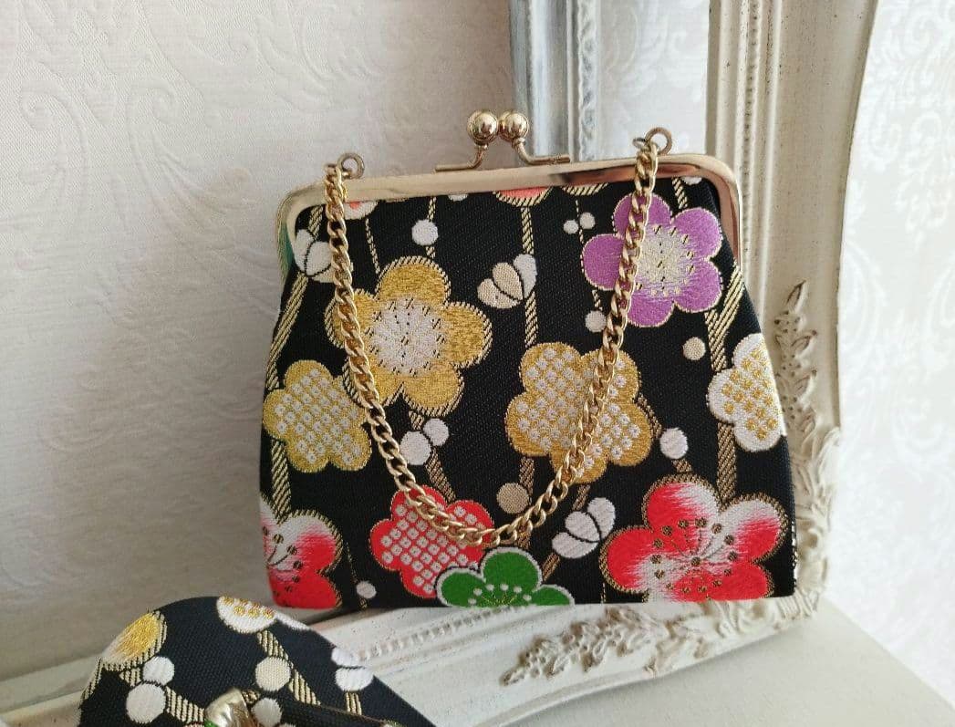 赤に鹿の子模様の着物に作り帯フルセット