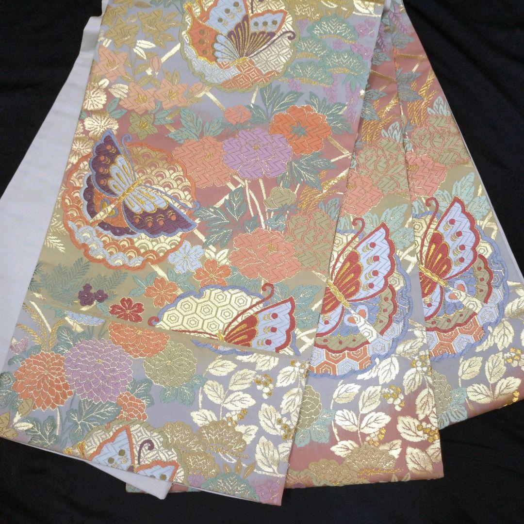 735　半額セール　正絹　鈴乃屋誂え　珊瑚色　訪問着　 4点フルセット