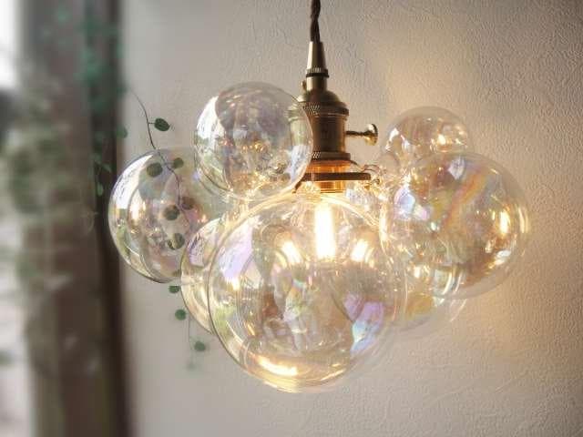 訳特　シーリングカバーつき　バブルガラスペンダントライトシャボン玉ランプ