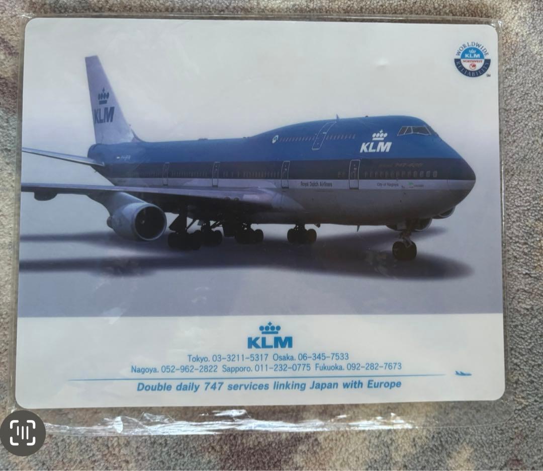 ビンテージ！KLMオランダ航空　ノベルティ　マウスパッド　1990年代