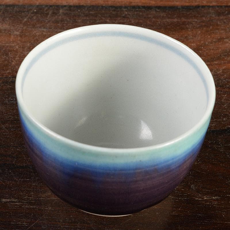 九谷焼　人間国宝　三代八十吉　徳田正彦作　彩釉　ぐい?み　共箱　V　R7394