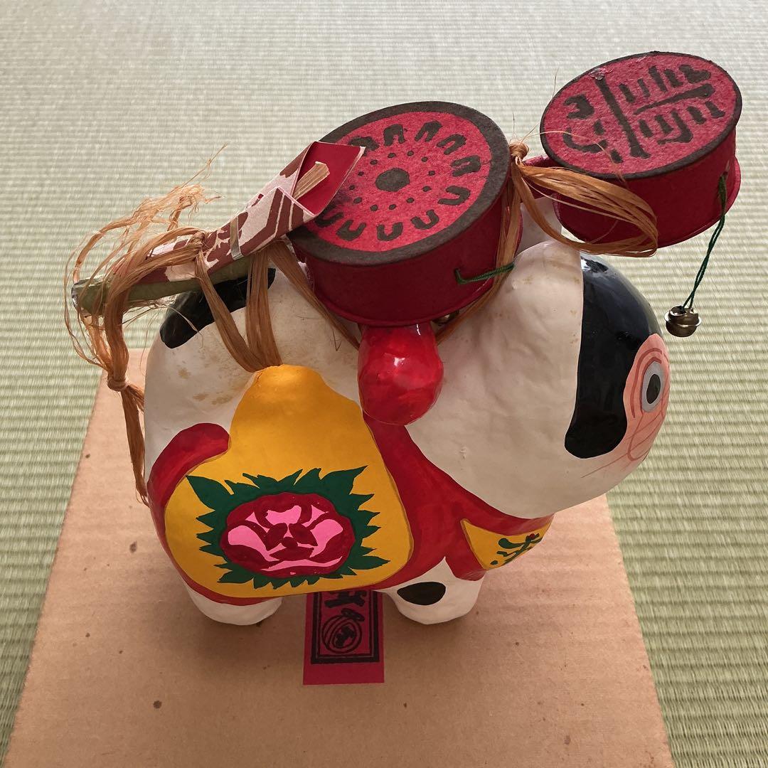 郷土玩具 いゝ田型 江戸犬張子金犬(小)いせそう 四世いせ辰逑