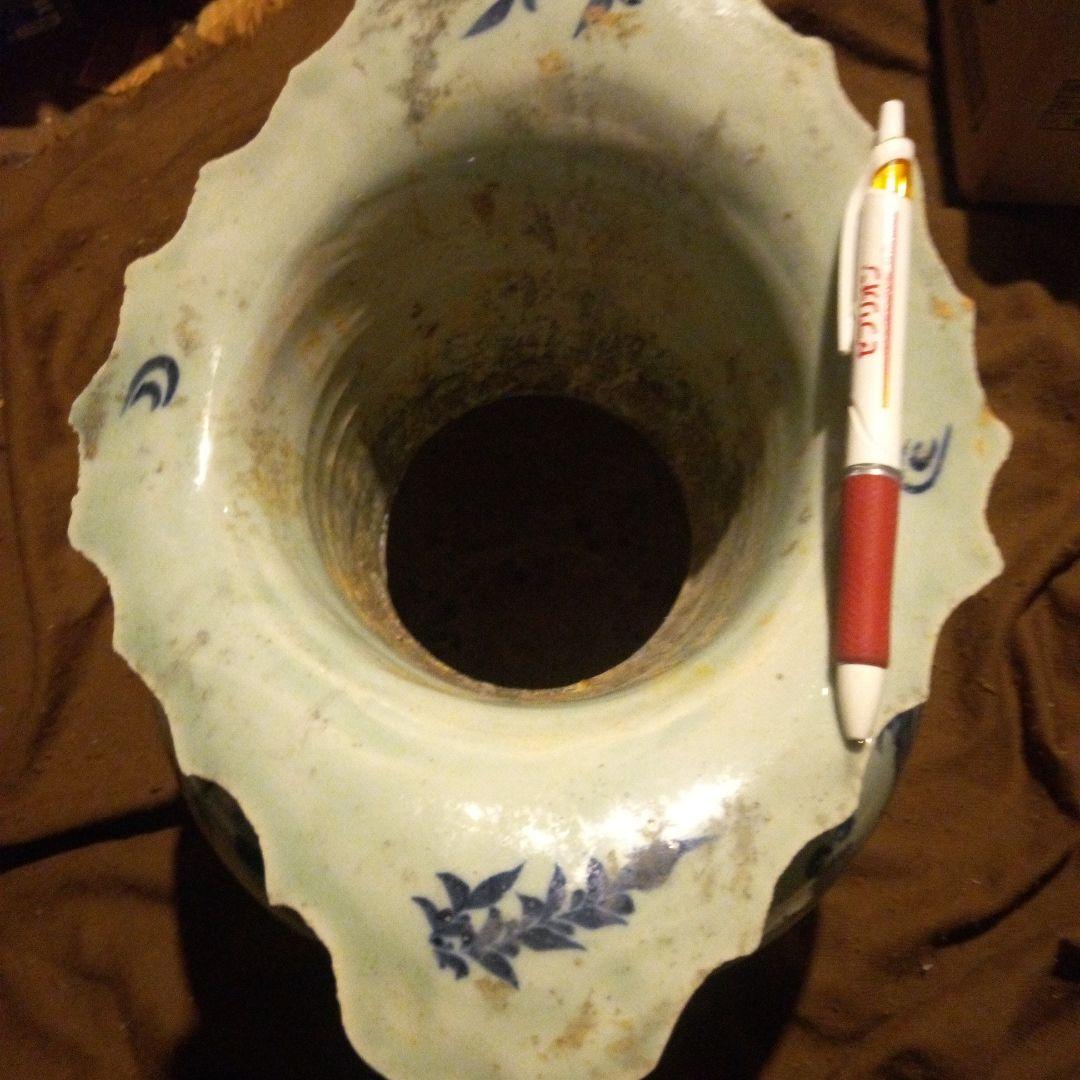 とし　中国陶磁器　元染付　大壺翼