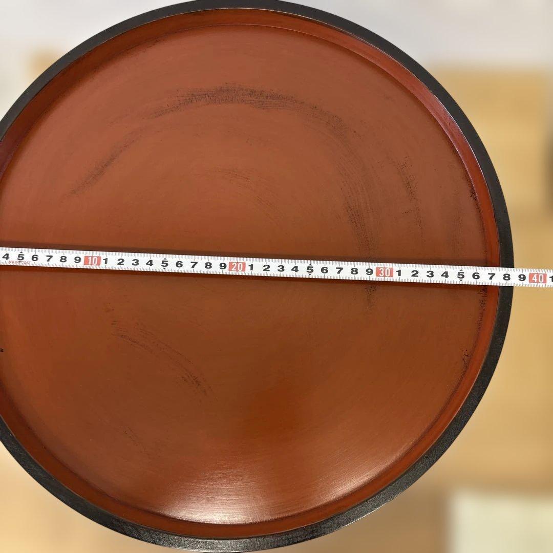 漆工房　大島　天然木　うるし塗　高脚卓盆 ①